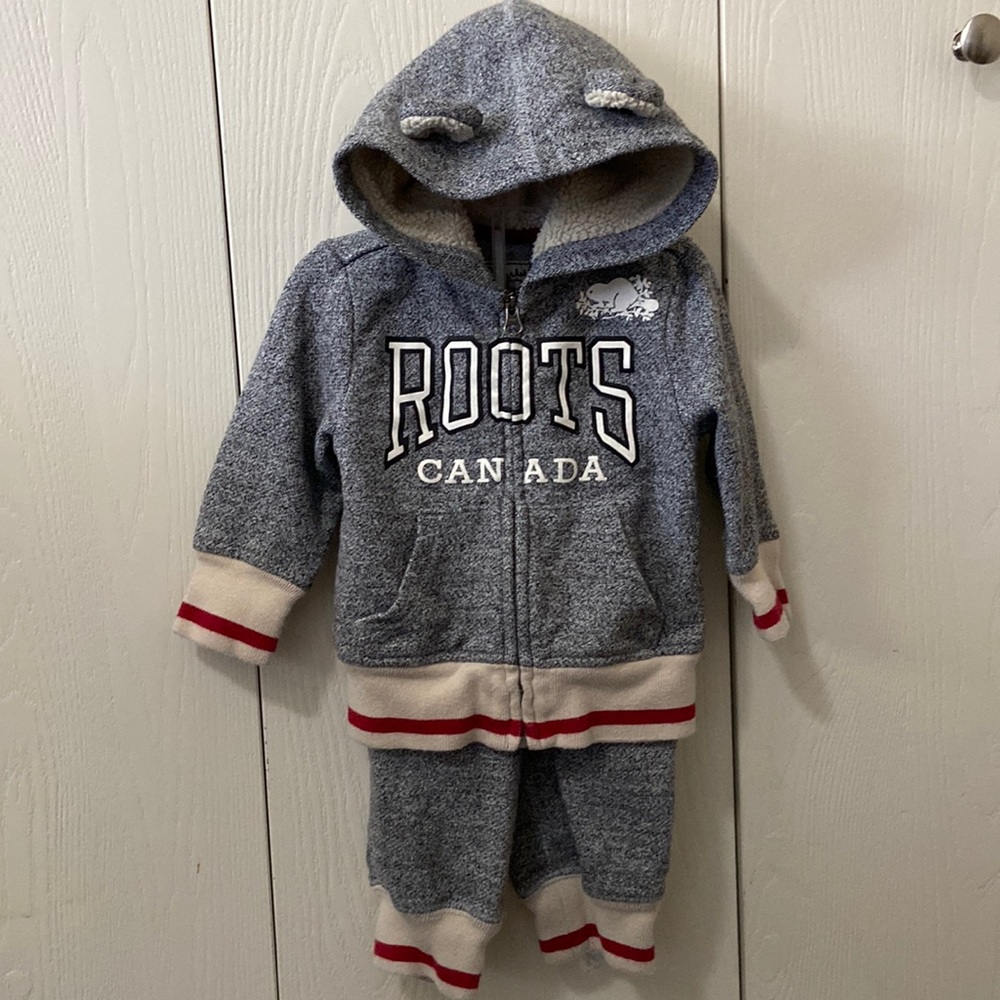 Roots Grey Hooded Sweat Suit with Ears